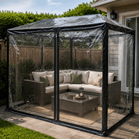 Bâche transparente en vinyle imperméable, robuste, pour patio, jardin, serre et véranda