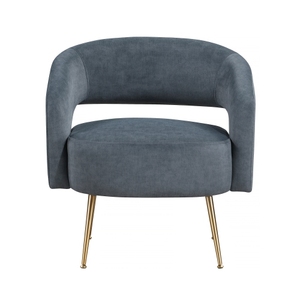 Modern Taupe Soft Corduroy Leisure Accent Chair Plush Foam Comfort Upholstery <b>Gold</b> Finish Legs Luxurious Bedroom Living Room - Product Image 3