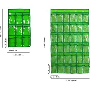 Organisateur de placard suspendu sur porte, poches transparentes, 36 compartiments, vert, pour sous-vêtements, chaussettes, bijoux, téléphone portable - Product Image 2