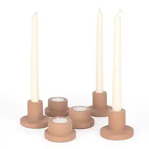 6 Set vintage özel boyut kil mumluk terracotta mumluk