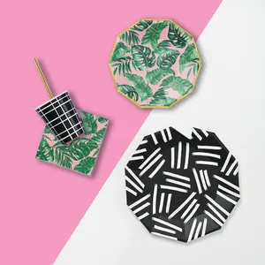 Juego de Vajilla Personalizado DAMAI Palm Beach, Decoraciones para Fiestas, Platos Desechables con Temática de Playa para Cumpleaños - Product Image 3