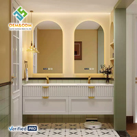 OEM 2025 moderne or marbre salle de bain ensemble de vanité cuivre armoire panneau évier robinet Rock Dressing pour chambre Table à manger bureau OEM