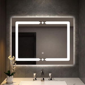 Miroir LED intelligent rectangulaire horizontal sans cadre à motif personnalisé, à succès, avec interrupteur tactile pour salle de bain d'hôtel - Product Image 1