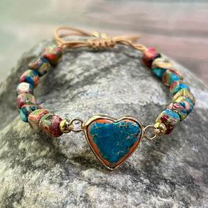 Bracelet en pierre naturelle avec perles de verre colorées, thérapie par les cristaux, choix des influenceurs professionnels, article prêt à être expédié (RTS) - Product Image 2