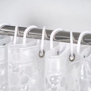 Rideaux <span class=keywords><strong>de</strong></span> <span class=keywords><strong>douche</strong></span> imperméables en PEVA avec œillets en acier inoxydable, crochets en PVC, <span class=keywords><strong>semi</strong></span>-transparents, blancs, anti-moisissures, épais, pour salle <span class=keywords><strong>de</strong></span> bain - Product Image 4