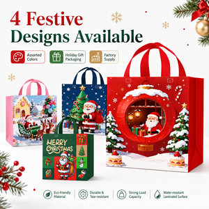 Venta al <span class=keywords><strong>por</strong></span> <span class=keywords><strong>mayor</strong></span> <span class=keywords><strong>de</strong></span> <span class=keywords><strong>bolsas</strong></span> <span class=keywords><strong>de</strong></span> <span class=keywords><strong>regalo</strong></span> <span class=keywords><strong>de</strong></span> <span class=keywords><strong>Navidad</strong></span> <span class=keywords><strong>de</strong></span> comestibles reutilizables lisas largas personalizadas <span class=keywords><strong>bolsas</strong></span> no tejidas PP para bolso <span class=keywords><strong>de</strong></span> mano - Product Image 3