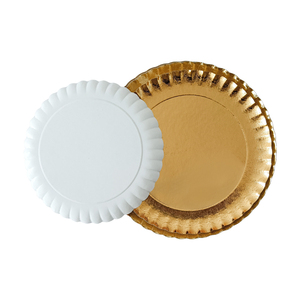 ZY卸売ゴールドカスタムケーキトレイ段ボールラウンドフードプレート長方形ゴールドペーパーキャリア用クッキーパイピザ皿トレイ - Product Image 5