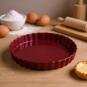 Molde para Pastel Borgoña de 9 Pulgadas con Borde Acanalado para Hornear Tartas y Pasteles - Product Image 3