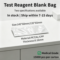 En stock, vente en gros, sacs à réactifs thermoscellables imprimés en héliogravure, résistants à l'humidité, emballage pour bandelettes de test diagnostique, expédition immédiate, cartons complets