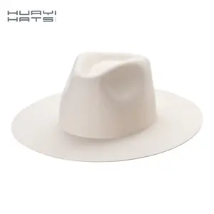Huayi marca personalizada Vintage alta calidad 100% Australia fieltro de lana Fedora sombreros mujeres al por mayor