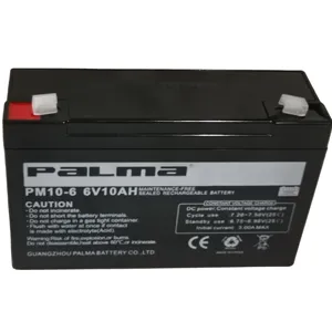 비상 조명용 Palma MF 6V 10Ah 충전식 밀봉 납산 배터리