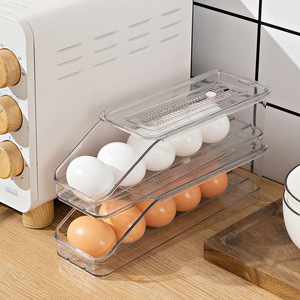 Egg <b>Storage</b> <b>Box</b> Transparent Flip Top <b>Stackable</b> For Refrigerator Home Use - Product Image 1