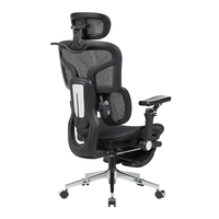 Chaise de bureau ergonomique de direction avec appui-tête réglable, fonction pivotante et dossier inclinable en tissu maillé intégral avec soutien lombaire
