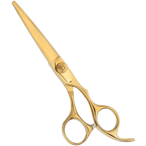 Tijeras de Peluquería Profesionales de 62 mm, Acero Inoxidable, Hoja Recta, Chapadas en Oro, Pulido Fino, para Uso Estético - Product Image 2