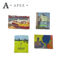 Étiquette de logo textile tissée de marque de vêtements personnalisée APEX pour les vêtements Ourlet Col de chemise Tissu satiné Étiquettes de vêtements pour sac T-shirt