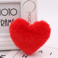 Porte-clés en fourrure personnalisé pas cher TC Luxury, accessoires pour la Saint-Valentin, enfants, femmes, cadeaux promotionnels, jouets, porte-clés en peluche 3D en forme de cœur