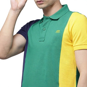 Camiseta de Manga Corta para Hombre, de Secado Rápido, Tejida, Informal, de Algodón/Poliéster, Servicio OEM, Verde, Amarillo, Morado, Logotipo Frontal - Product Image 4