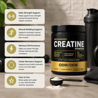 Créatine en poudre premium micronisée, créatine monohydrate, stimulant de masse musculaire, entraînement, marque personnalisée, achat en gros