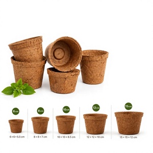 100% Natural and Biodegradable Coconut Fiber Pots for Floor Use Square Design with Drainage Hole-Eco2go Vietnam - Product Image 1