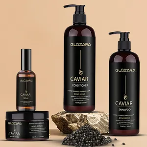 Salon de soins capillaires professionnels de marque privée ensemble de shampoing et d'après-shampoing à l'essence de caviar shampooing au caviar de luxe