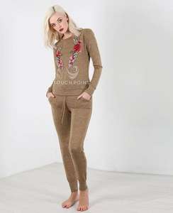 สเวตสูทลำลอง2ชิ้นสำหรับผู้หญิง, ชุดเล่นโยคะเข้ารูปมีฮู้ดขนาดพลัสไซส์เหมาะสำหรับคุณแม่สำหรับฤดูใบไม้ร่วง - Product Image 5