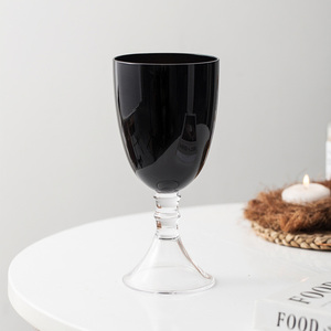 Verrerie Élégant Noir Blanc <span class=keywords><strong>Luxe</strong></span> Tige Courte <span class=keywords><strong>Cognac</strong></span> Cristal Brandy Verre à Grande Bouche Verres à Vin pour Bars Restaurants - Product Image 4