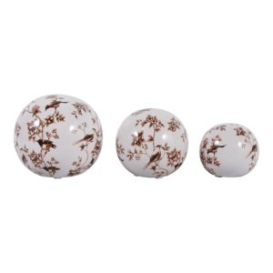 Sfere decorative in ceramica Birds And Blooms Orbs per la casa, il bagno, l'ufficio, il soggiorno, la decorazione delle mensole - Product Image 1
