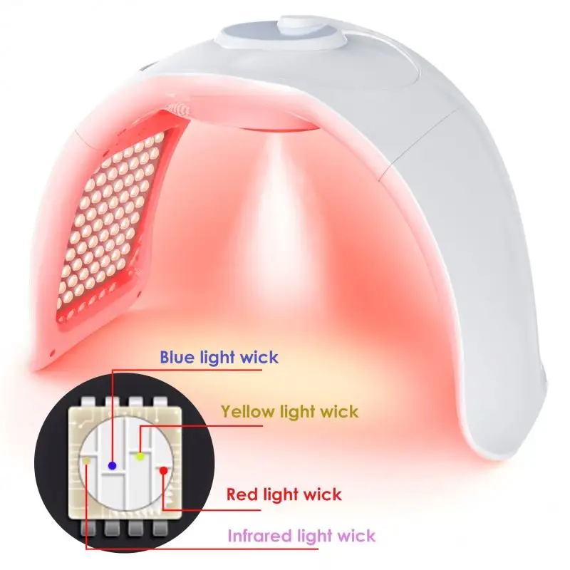 Wholesale Skin Care Beauty Machine Folding 4 Color Photon Physical Device Pdt Led Therapy Light Face Spectrometer