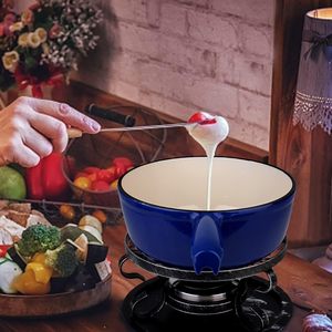 Revestimiento de esmalte colorido de fábrica utensilios de cocina de <span class=keywords><strong>hierro</strong></span> fundido <span class=keywords><strong>fondue</strong></span> <span class=keywords><strong>olla</strong></span> precio barato - Product Image 4
