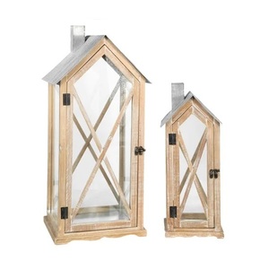 Farol de Madera Moderno con Acabado Desgastado, Forma Personalizada, Tamaño Personalizado, Decoración Navideña Hecha a Mano, Portavelas, Iluminación para Cena - Product Image 6