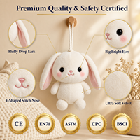 Peluche personnalisée en usine, adorable lapin de dessin animé avec cordelette, créez votre propre jouet en peluche pour machine à griffes