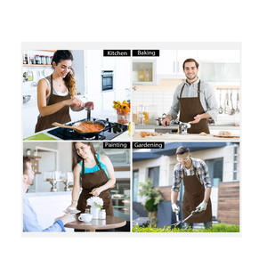 <span class=keywords><strong>Delantal</strong></span> ajustable personalizado con 2 bolsillos, <span class=keywords><strong>delantal</strong></span> de cocina resistente al agua para cocina, chef, mujeres y hombres, negro - Product Image 4