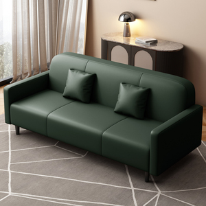 Sofá Doble de Cuero de Lujo Moderno Personalizado con Relleno de Esponja y Tela Sintética de PU para Sala de Estar o Diseño de Sofá de Hotel - Product Image 1