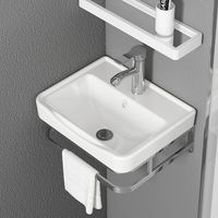 Oferta de Precio Bajo: Lavabo de Porcelana Cerámico para Baño, Montado en Pared, Diseño Artístico, con un Solo Orificio