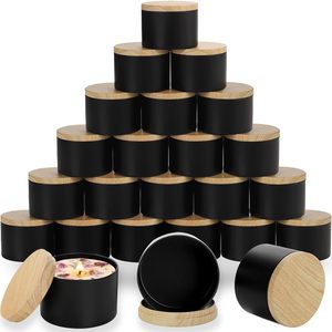 Envases de Vidrio Vacíos con Tapas de Bambú para Crema Facial, Exfoliante Corporal y Cosméticos, Reutilizables, Biodegradables y Ecológicos con Logotipo Personalizado - Product Image 2