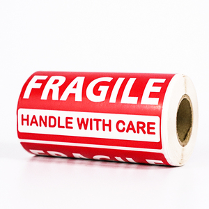 Roll Large Adhesive Sticker Custom Box Packaging <strong>Labels</strong>,Red Warning Glass Shipping <strong>Label</strong> Handle <strong>Care</strong> Fragile Stickers - Product Image 3