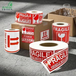 Autocollants en papier fragile personnalisés <span class=keywords><strong>Antac</strong></span> avec code-barres pour l'expédition, autocollants imperméables de forme ronde, impression couleur, étiquettes d'emballage - Product Image 4
