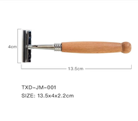 Rasoir de sécurité double tranchant de haute qualité avec manche en bois de bambou et tête remplaçable avec lames pour le rasage et l'entretien de la barbe masculine
