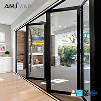 Porte pliante en alliage d'aluminium imperméable avec moustiquaire, portes pliantes pour maisons, portes pliantes pour balcon de resort