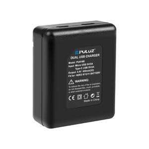 Vente directe d'usine PULUZ <span class=keywords><strong>USB</strong></span> chargeur double batteries pour GoPro HERO12/11/10/9 <span class=keywords><strong>adaptateur</strong></span> de batterie de caméra de Sport d'<span class=keywords><strong>action</strong></span> noir - Product Image 3