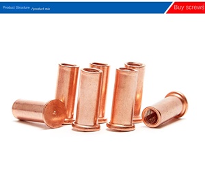Tuercas de Soldadura de Cobre Plateado <span class=keywords><strong>M5</strong></span> M6, Cabeza Plana, Una Sola Punto de Soldadura, Tuerca de Manguito con Perno de Rosca Interna, Tornillo Soldado, Remache - Product Image 3
