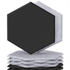 Panel Decorativo de Pared con 12 Adhesivos, 30x26x1cm, Paneles 3D de Alta Densidad, Espuma Acústica Hexagonal, Aislamiento Acústico para Estudio/Escritorio/Dormitorio - Product Image 1