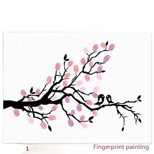 Peinture murale autocollante DIY avec <span class=keywords><strong>empreintes</strong></span> digitales pour <span class=keywords><strong>mariage</strong></span>, signature, <span class=keywords><strong>arbre</strong></span>, peinture <span class=keywords><strong>à</strong></span> <span class=keywords><strong>l</strong></span>'huile, décoration intérieure, graffiti au doigt - Product Image 6
