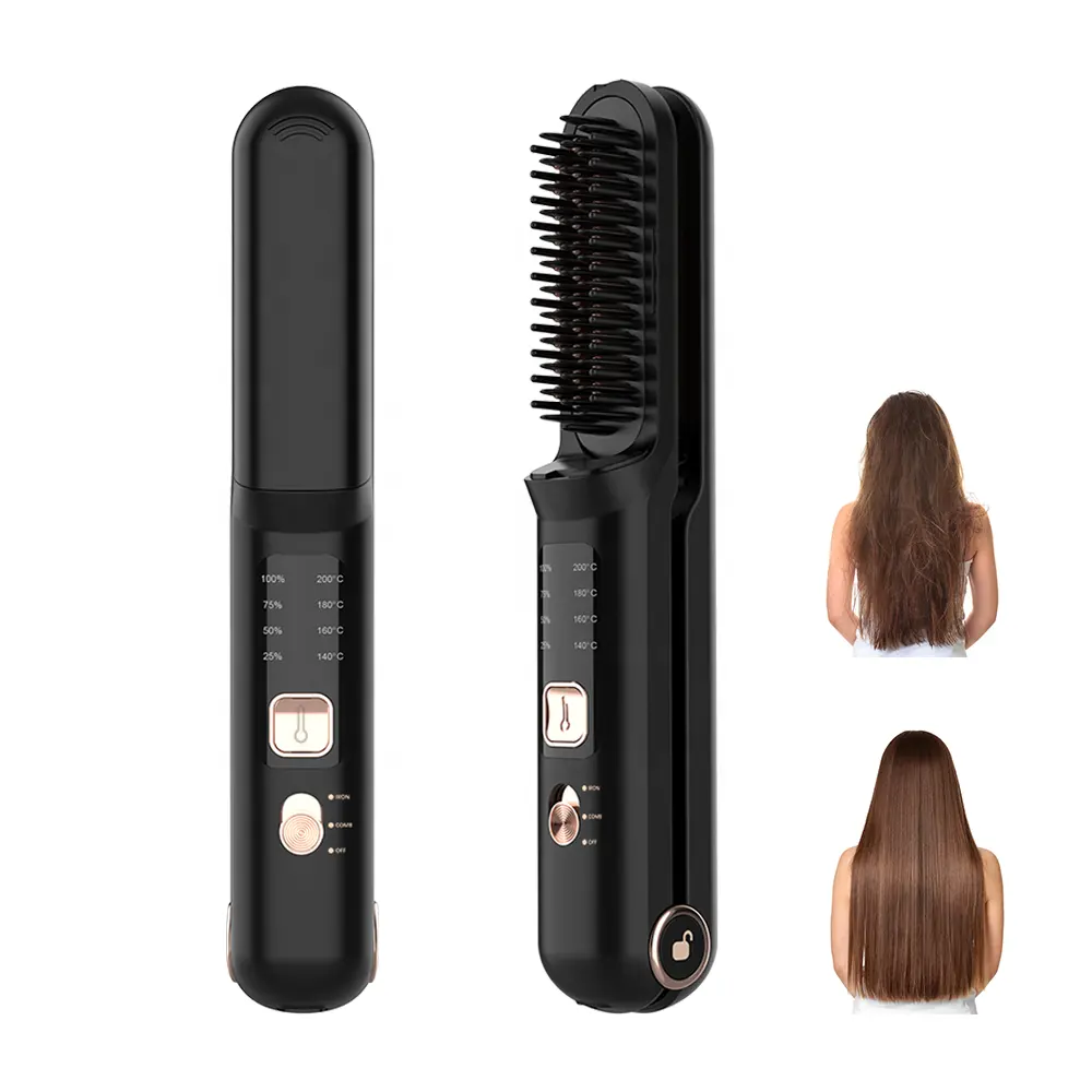 Mini spazzola professionale per capelli senza fili per capelli senza fili con spazzola per capelli senza fili