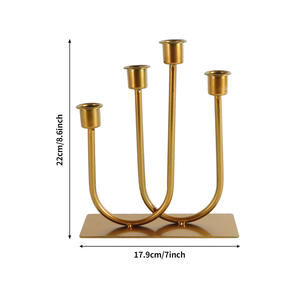 Candelabro Decorativo Ecológico en Forma de U, Candelabro Artístico de Metal con Cuatro Cabezas, Portavelas Europeo - Product Image 2