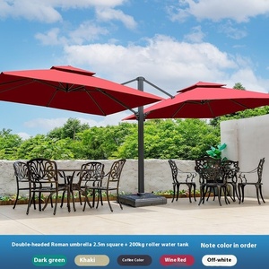 <span class=keywords><strong>Parasol</strong></span> moderne à deux têtes Grand <span class=keywords><strong>parasol</strong></span> carré d'extérieur <span class=keywords><strong>pour</strong></span> cour romaine Villa Park Hotel Base de mobilier d'extérieur - Product Image 4