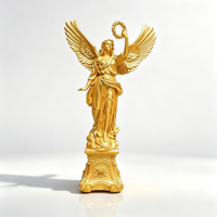 Statue d'ange en résine avec ailes, finition bronze, couleur/taille personnalisée, pour intérieur/extérieur, table/patio/jardin/hôtel, sculpture artistique sur mesure