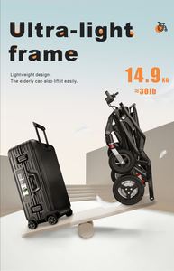 La Silla de Ruedas de fibra de carbono ultraligera plegable con control remoto inteligente puede levantar la silla de ruedas eléctrica con una mano - Product Image 6