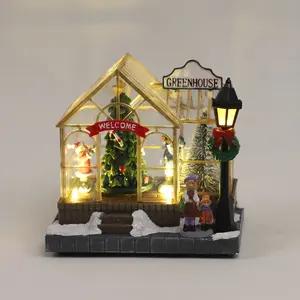 new christmas decoration products led polyresin christmas ornaments house christmas indoor lights