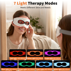 Masseur oculaire en silicone LED sans fil 7 couleurs, rechargeable par USB, <span class=keywords><strong>masque</strong></span> de beauté électrique sans fil avec minuterie intelligente - Product Image 3